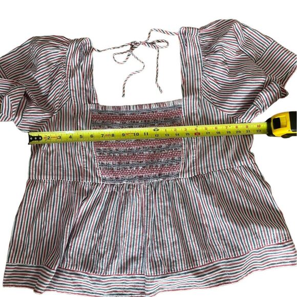 Old Navy Patriotic 4th Of July Smocked Top Short Sleeves Stretch Size XXL - Picture 8 of 9